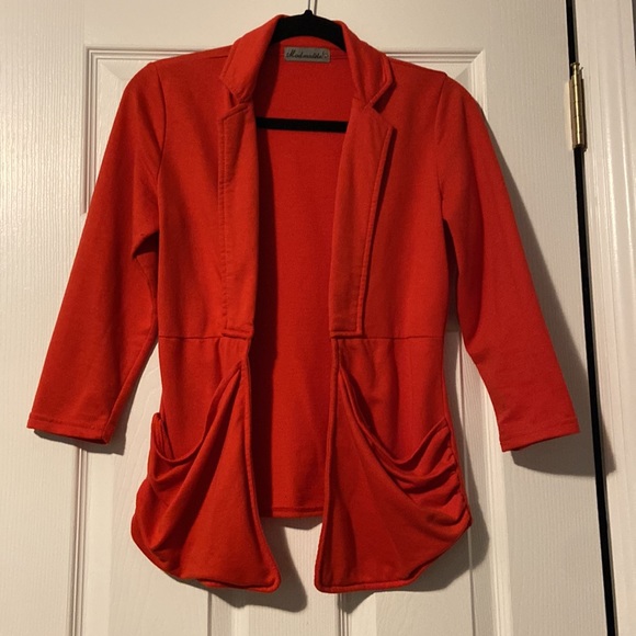Red cotton blazer - Picture 2 of 2
